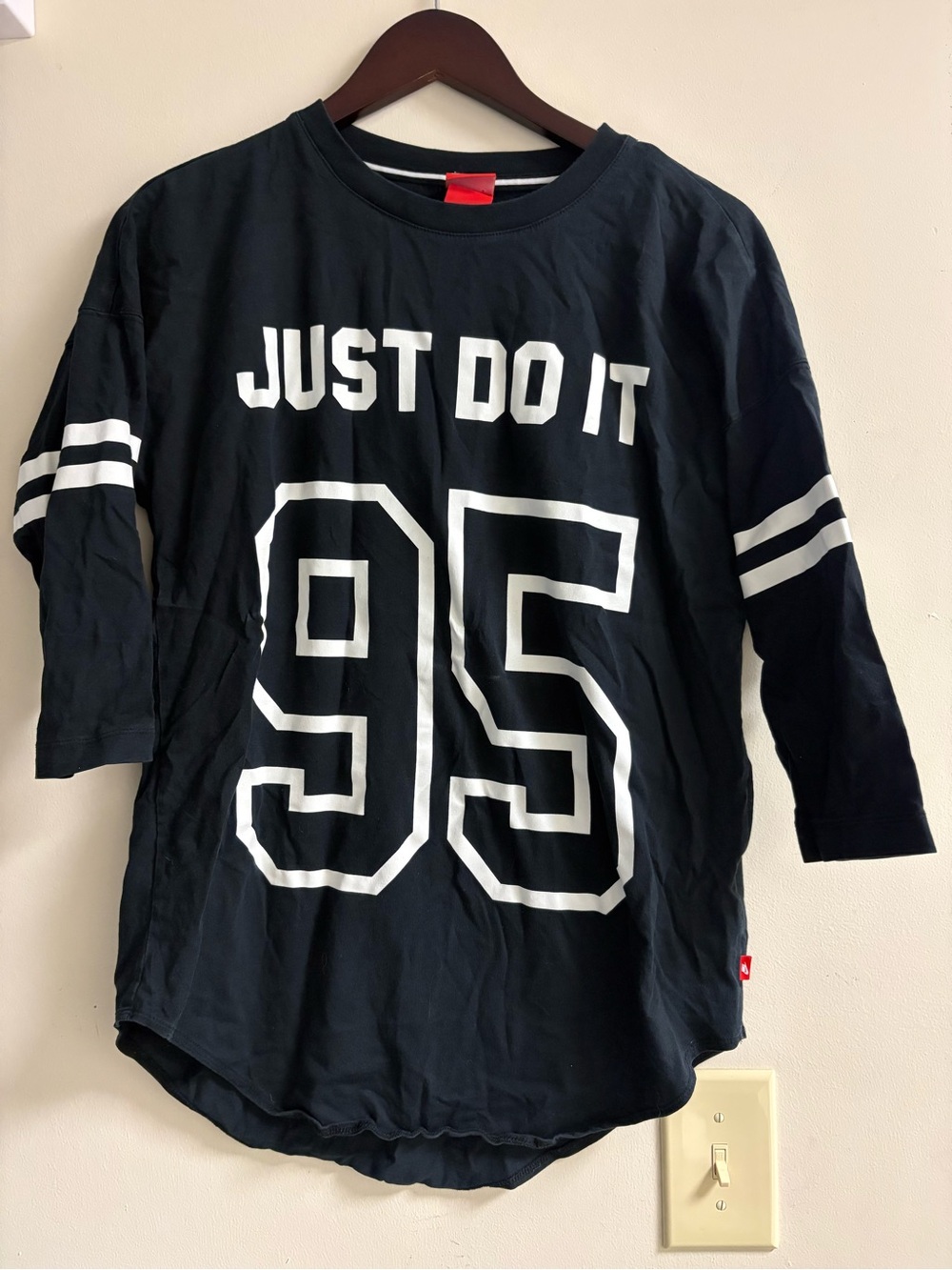 Nike Black Long Sleeve 'Just Do It' 95 Graphic Tee for Kids